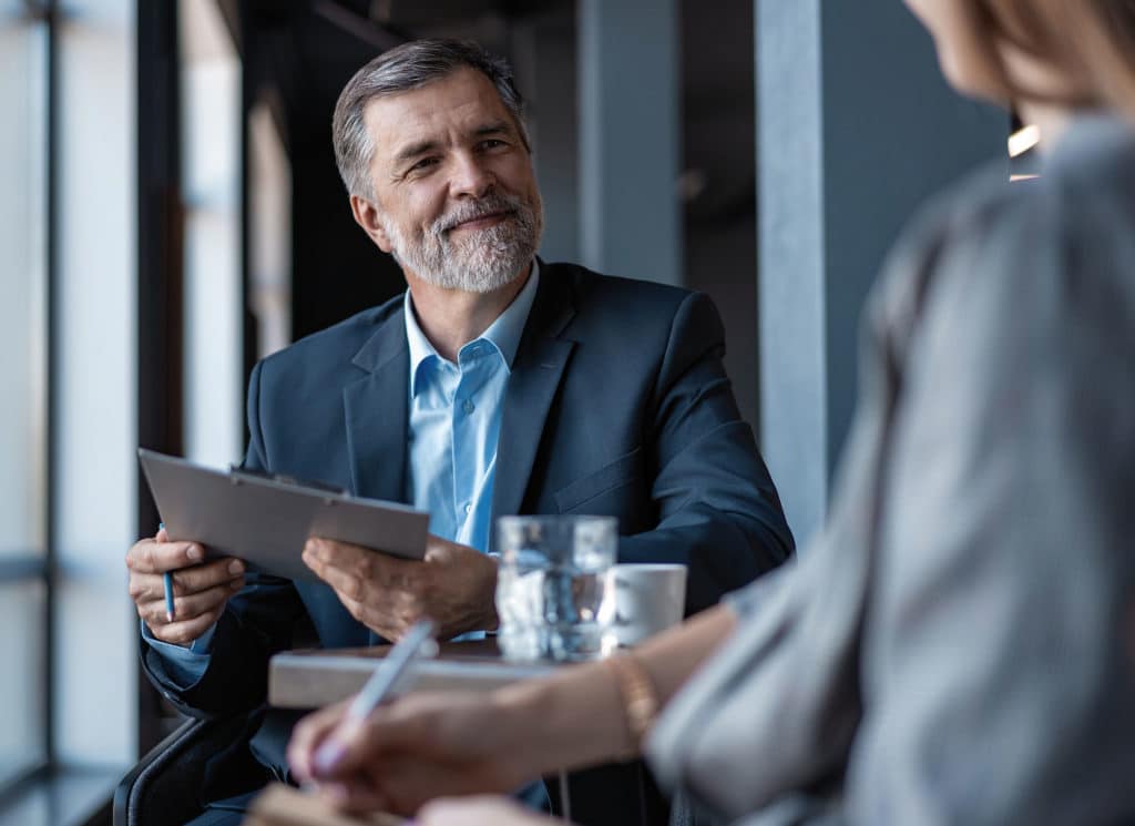 Manager Interviewing female talent